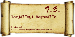 Tarjányi Bagamér névjegykártya